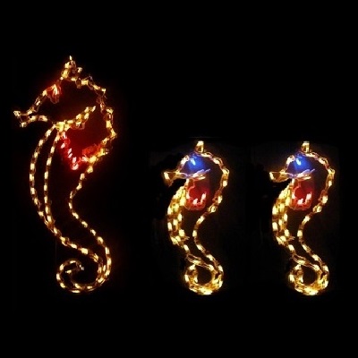 Sea Horses LED Lighted Outdoor Marine Decoration