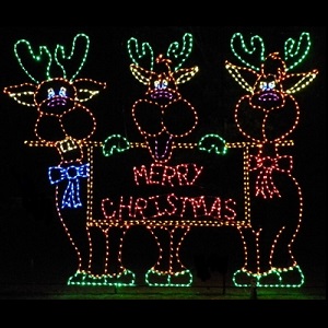 Merry Christmas Reindeer Commercial	 LED Lighted Outdoor Christmas Decoration