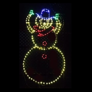 Snowman Tipping Hat Animated LED Lighted Outdoor Commercial Christmas Decoration