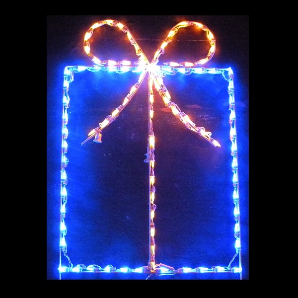 Gift Box Pick Your Color LED Lighted Outdoor Christmas Decoration