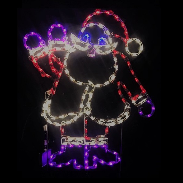 Santa Claus Waving Animated LED Lighted Outdoor Lawn Decoration