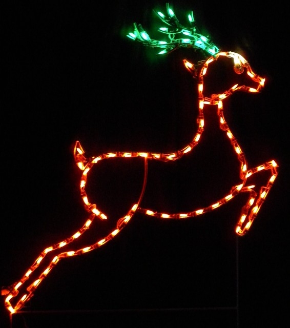 Reindeer Leaping LED Lighted Outdoor Christmas Decoration