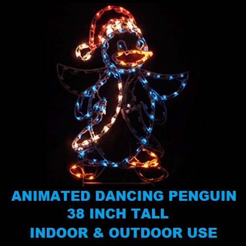Penguin Dancing Animated LED Lighted Outdoor Lawn Decoration