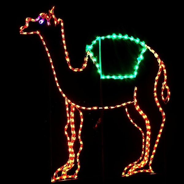 Camel Standing Multi Color LED Lighted Lawn Decoration