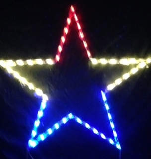 Patriotic Red White and Blue Star Lighted Outdoor Yard Decoration