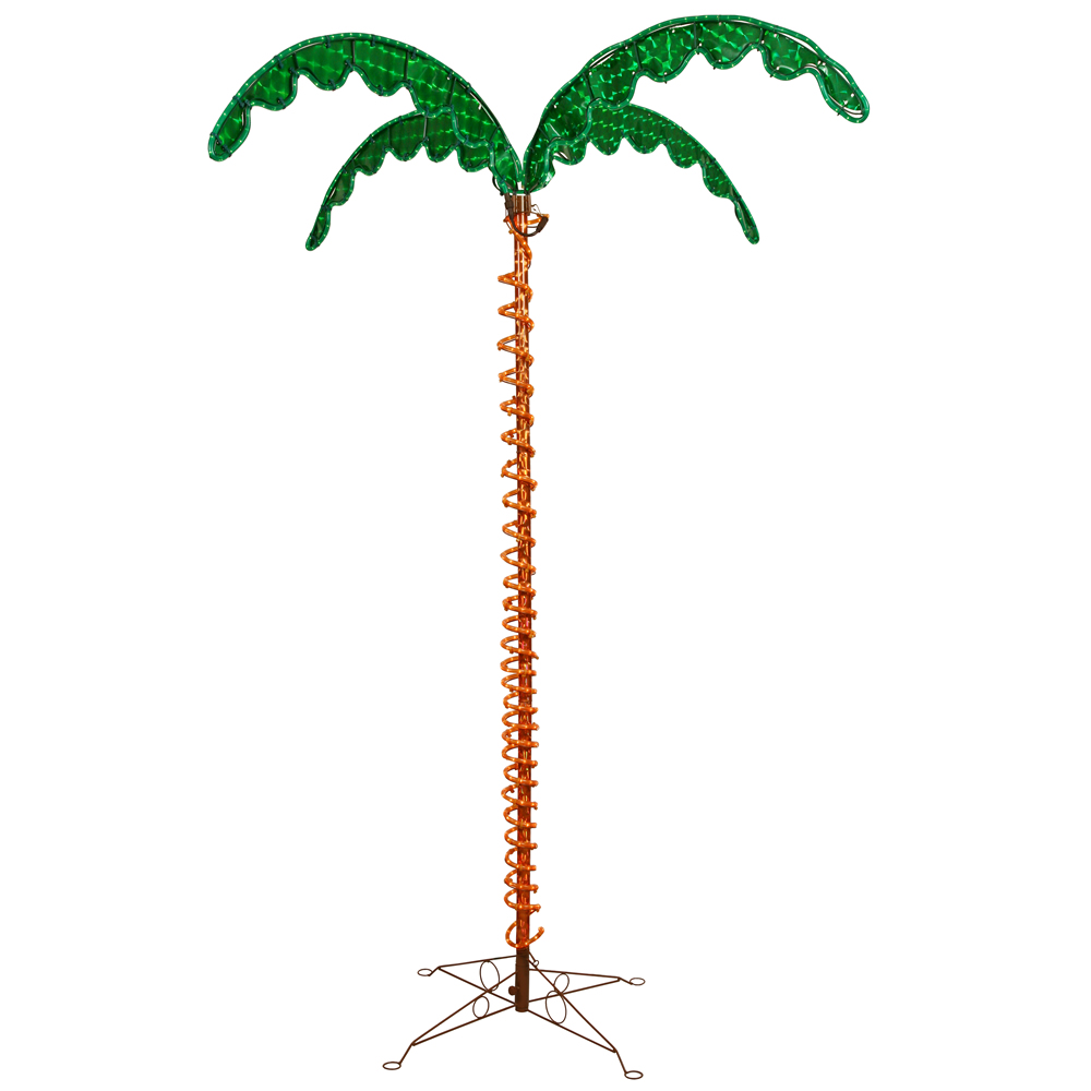 7 Foot LED Ropelight Holographic Palm Tree Lighted Christmas Outdoor Decoration UV