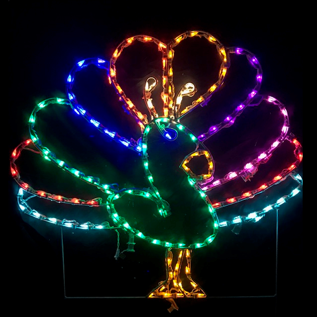 Brightly Colored Peacock LED Outdoor Lawn Decoration