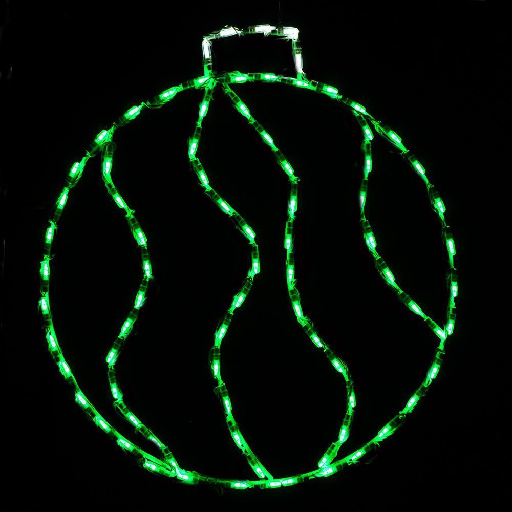 Swirl Ornament Small Green LED Lighted Outdoor Christmas Decoration Set Of 2