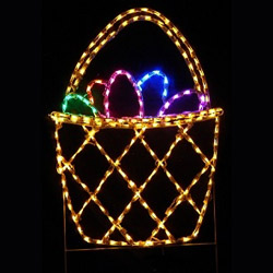 Easter Basket with Eggs LED Lighted Outdoor Easter Decoration