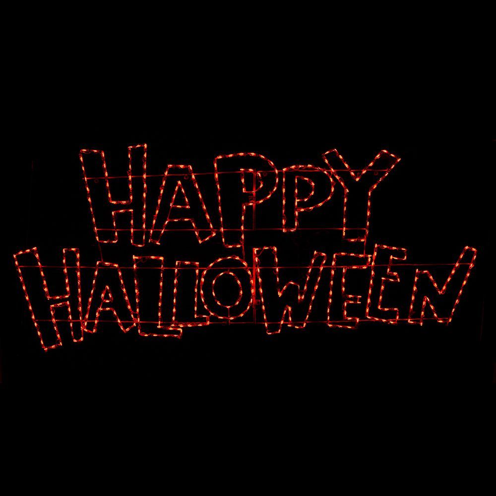 Happy Halloween Wishes Sign LED Lighted Outdoor Halloween Decoration