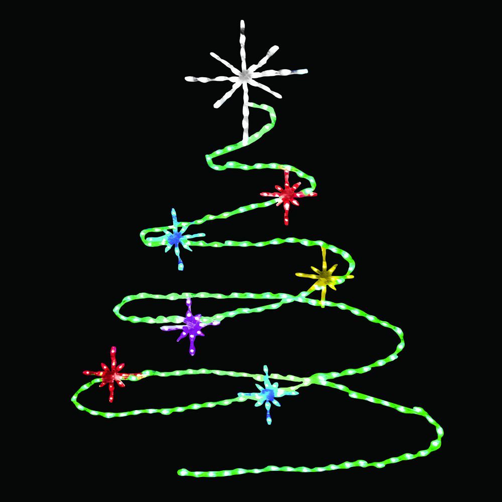 Spiral Christmas Tree LED Lighted Outdoor Lawn Decoration Set Of 2