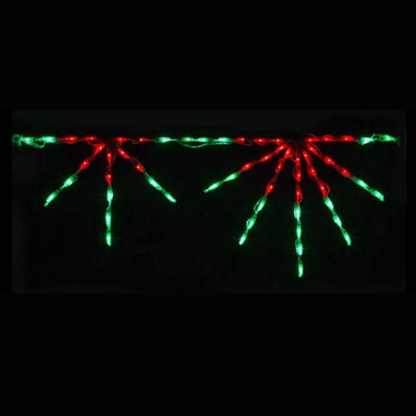 Starburst Linkable Red And Green Color LED Lighted Outdoor Christmas Decoration Set Of 12