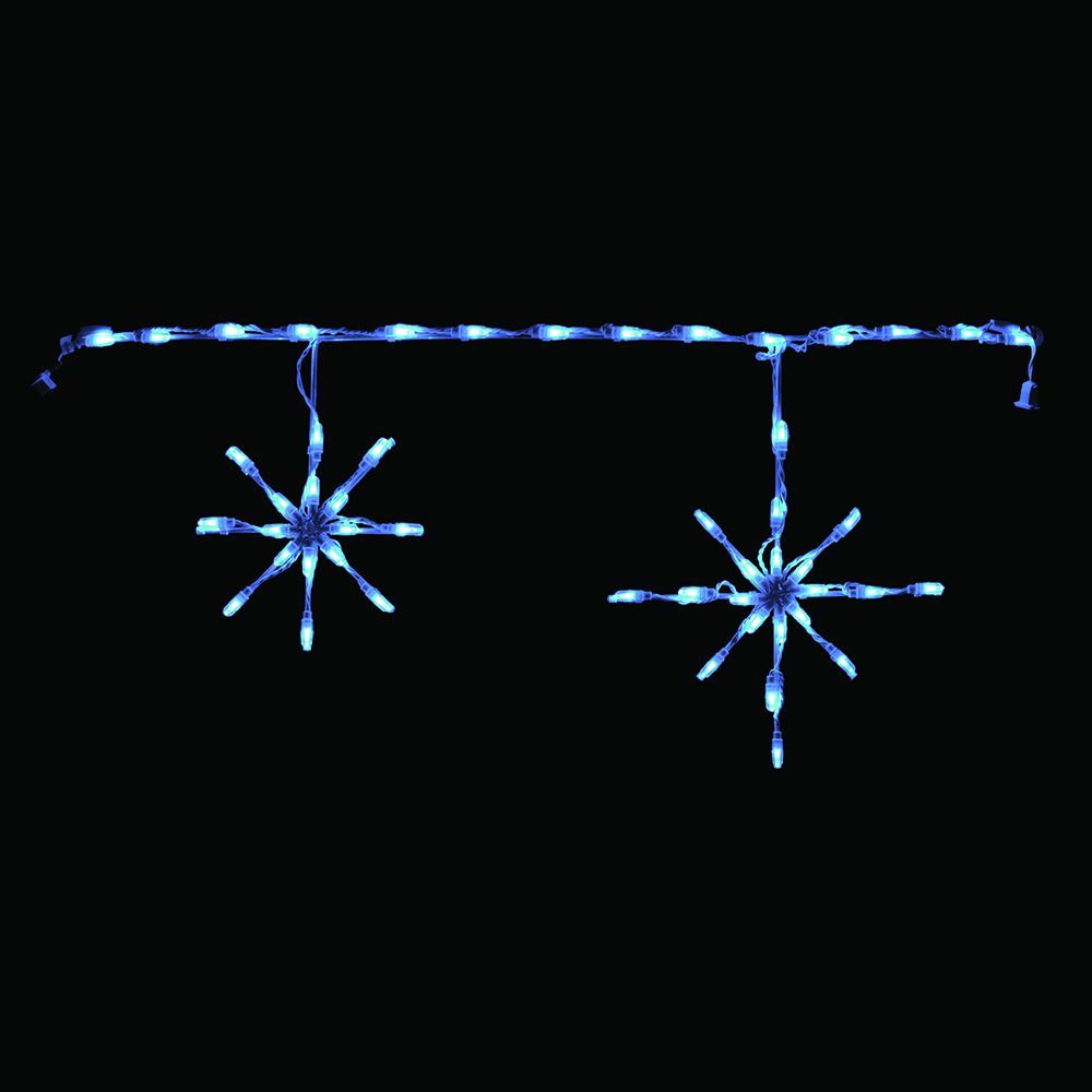 Snowflake Freestyle Linkable Ice Blue Color LED Lighted Outdoor Christmas Decoration Set Of 12