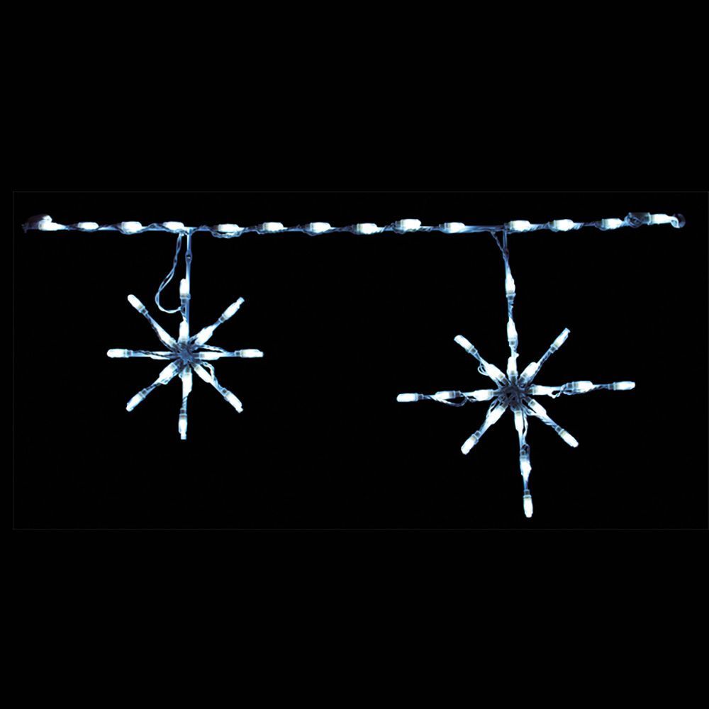 Snowflake Freestyle Linkable White Color LED Lighted Outdoor Christmas Decoration Set Of 12