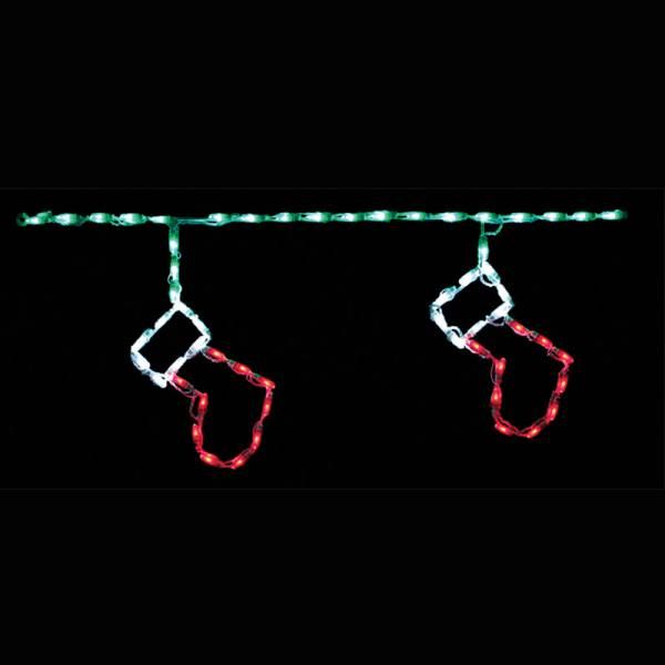 Steel Stocking Linkable Freestyle LED Lighted Outdoor Christmas Decoration Set Of 12