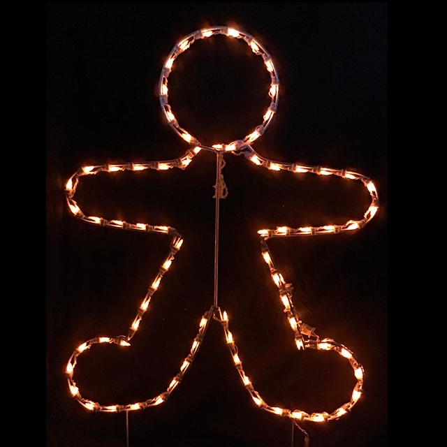 Small Gingerbread Silhouette LED Lighted Outdoor Christmas Decoration