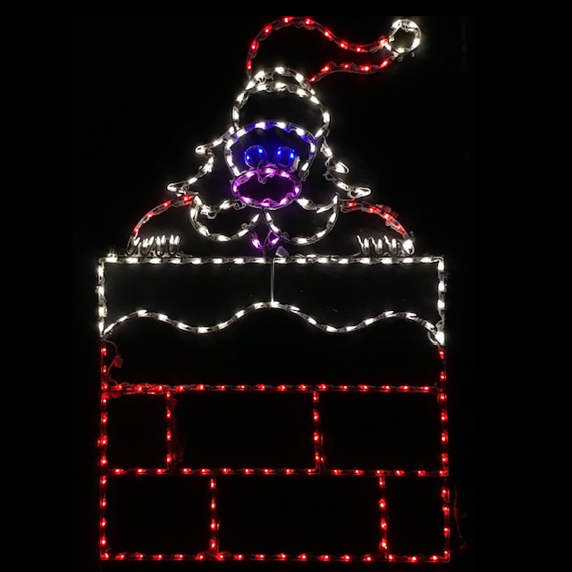 Santa Peeking Out Chimney Animated LED Lighted Outdoor Christmas Decoration