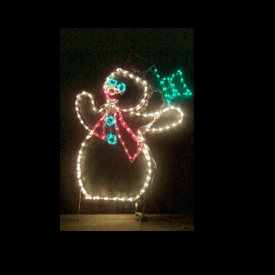 Snowman Tipping Hat Animated Outdoor LED Lighted Christmas Decoration