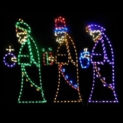 Three Wisemen Multi Color LED Lighted Outdoor Christmas Decoration