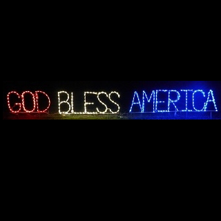God Bless America Outdoor LED Lighted Patriotic Decoration
