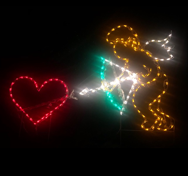 Cupids Arrow Animated LED Lighted Outdoor Valentines Day Decoration
