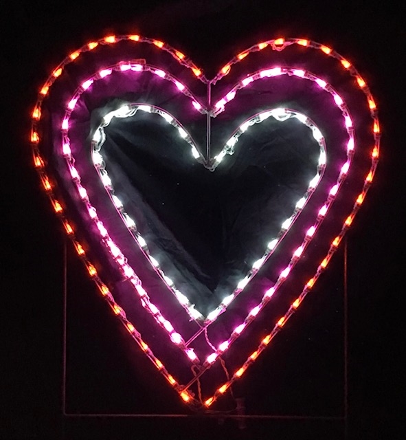 Animated Triple Heart LED Lighted Outdoor Valentines Day Decoration