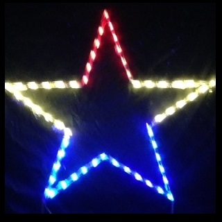 Patriotic Red White and Blue Star Lighted Outdoor Yard Decoration