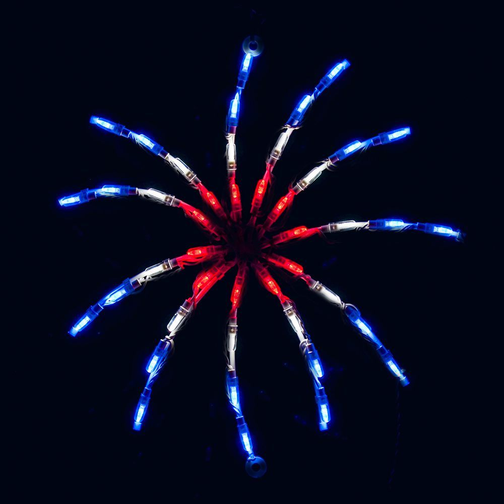 Red White and Blue Firecracker Small LED Lighted Outdoor Patriotic Decoration