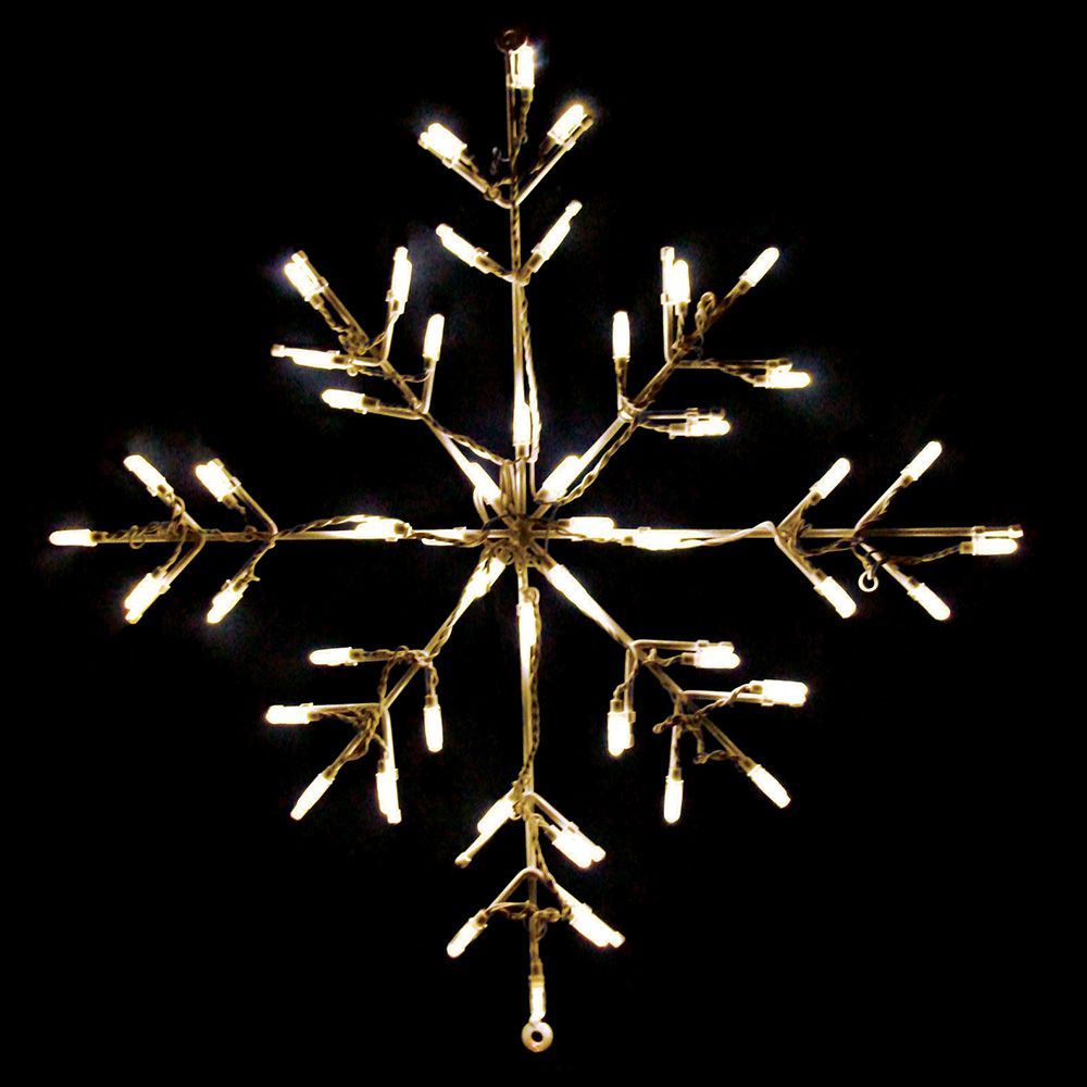 24 Inch Warm White LED Snowflake Lighted Christmas Decoration Set Of 3