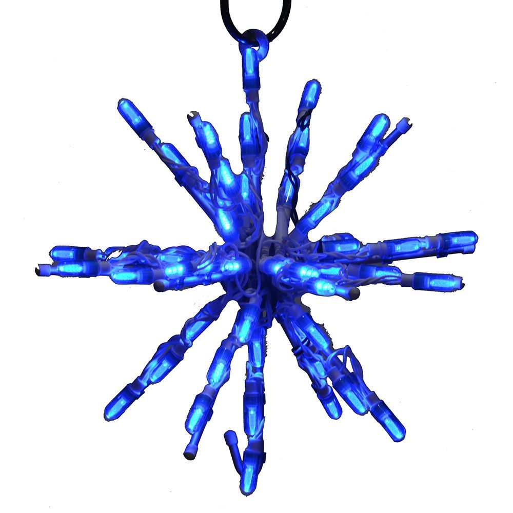 12 Inch Starburst Blue Color LED Lighted Christmas Decoration Set Of 3