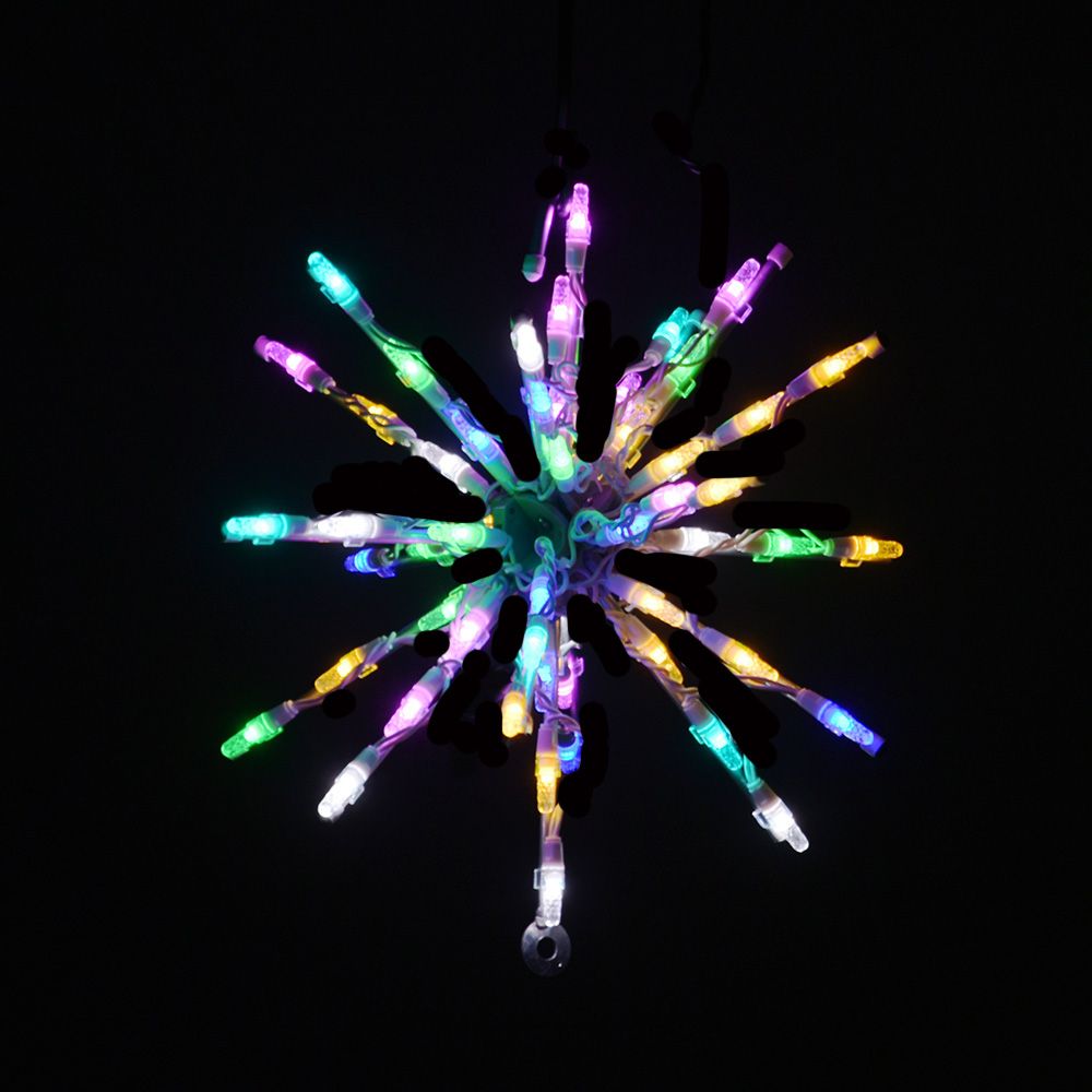 12 Inch Starburst With Multi Color LED Lighted Christmas Decoration Set Of 3