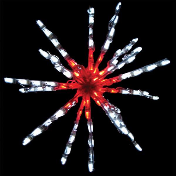24 Inch Starburst Red And White Color LED Lighted Christmas Decoration Set Of 3