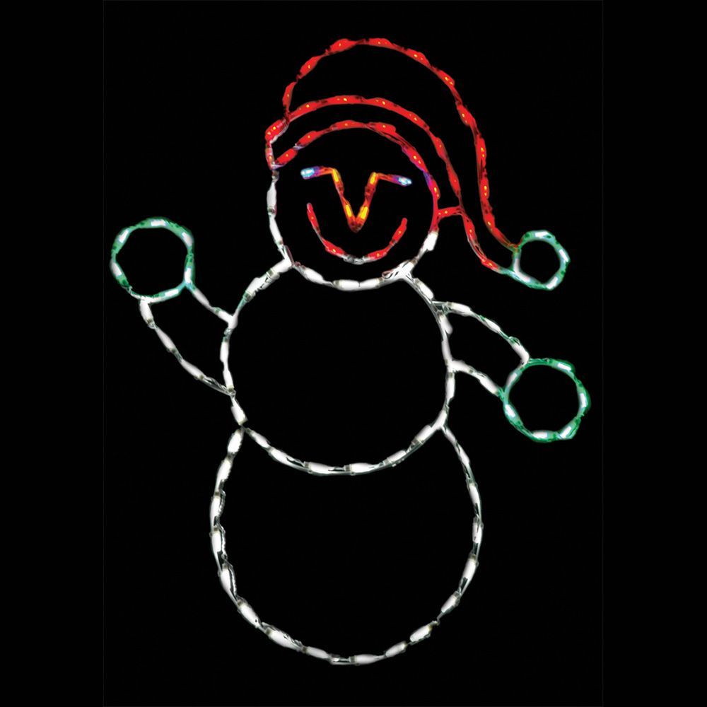 Baby Snowman LED Lighted Outdoor Christmas Decoration Set Of 2