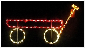 Little Red Wagon LED Lighted Outdoor Lawn Decoration