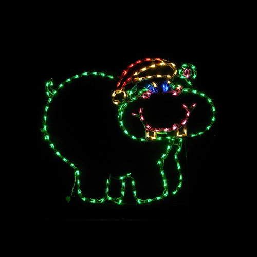 Christmas Hippo LED Lighted Outdoor Christmas Decoration