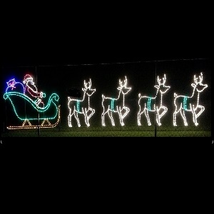 Santa Claus Christmas Eve LED Lighted Outdoor Commercial Christmas Decoration