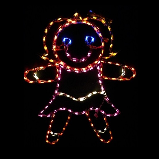 Gingerbread Girl Outdoor LED Lighted Christmas Decoration