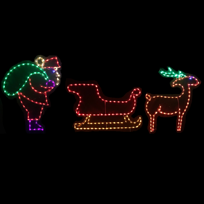 Led Outdoor Decorations, Outdoor Led Santa Sleigh And Reindeer
