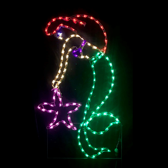 Mermaid Holding Star LED Lighted Outdoor Nautical Decoration