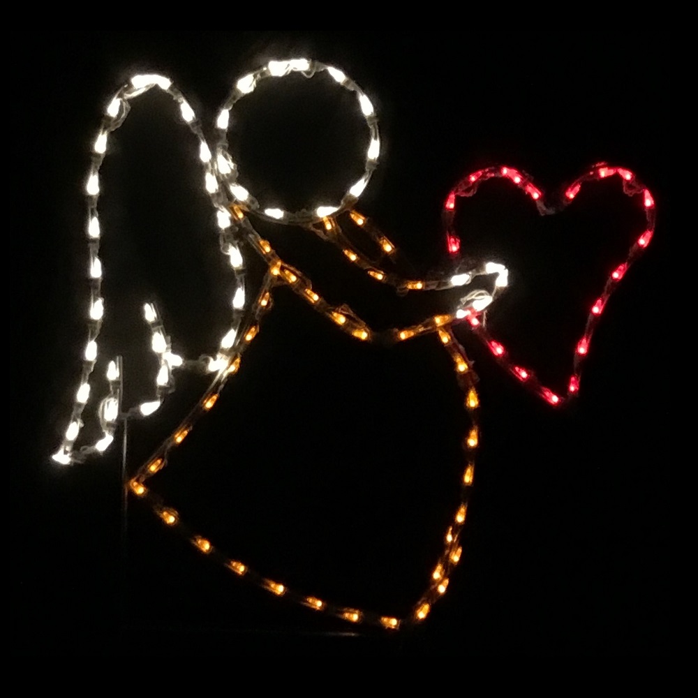 Angel with Heart LED Lighted Outdoor Christmas Decoration