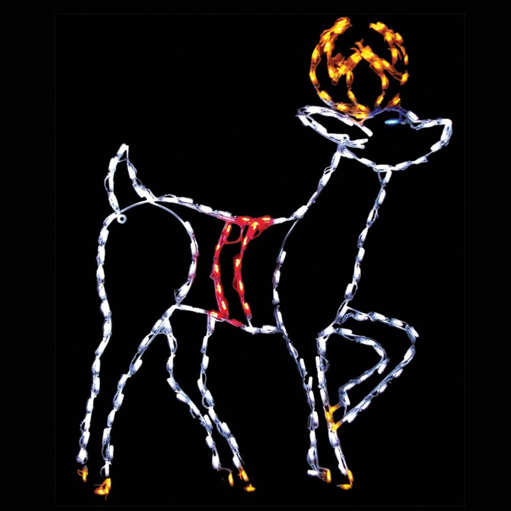 Reindeer LED Lighted Outdoor Christmas Decoration Set Of 2