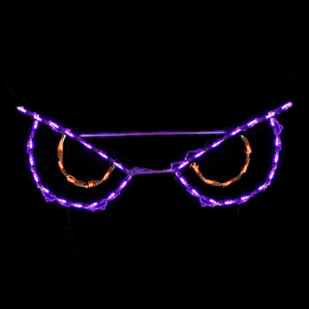 Spooky Eyes With Orange Eye Balls LED Lighted Outdoor Halloween Decoration