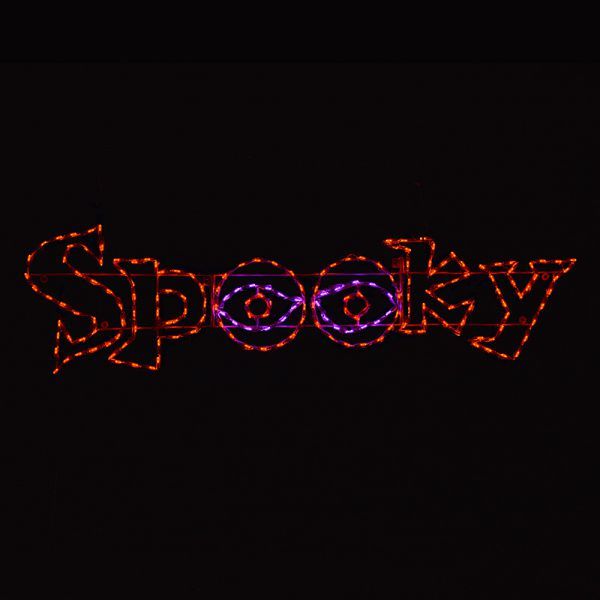 Spooky Word Sign LED Lighted Outdoor Halloween Decoration