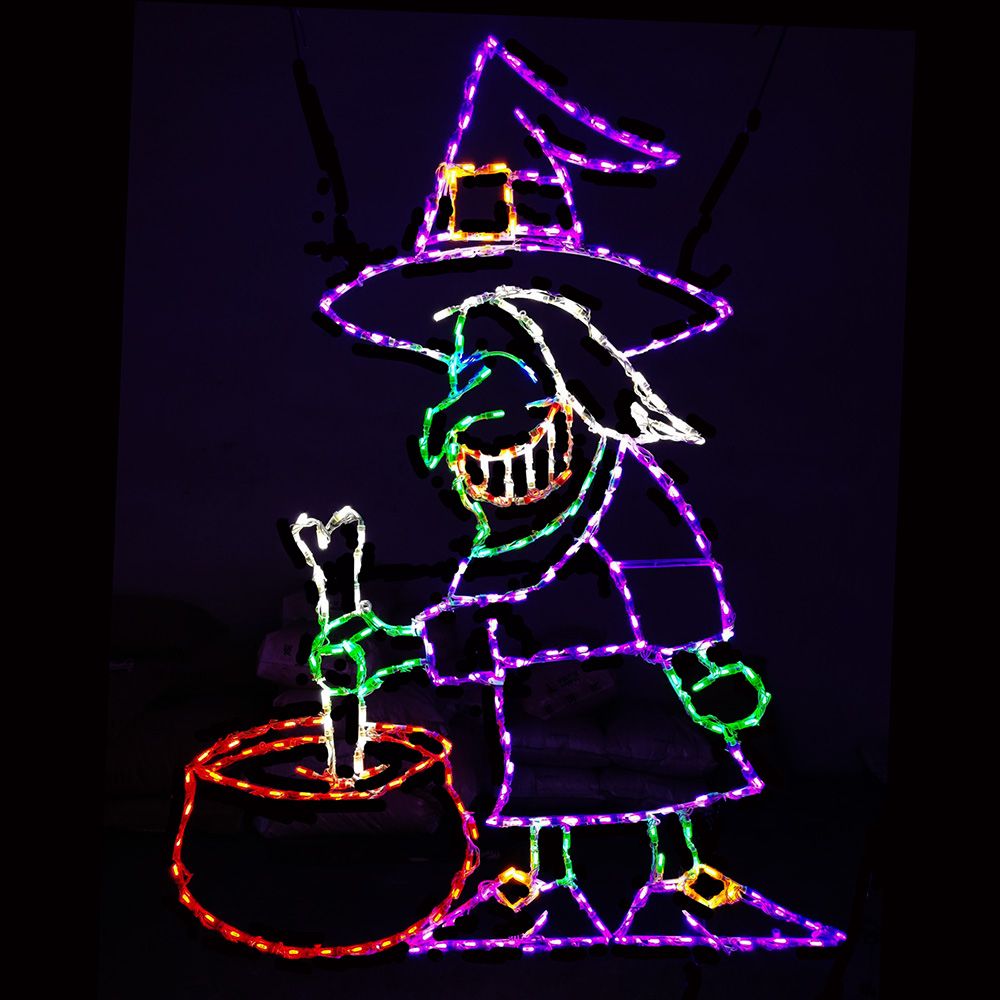 Brewing Witch LED Lighted Outdoor Halloween Decoration