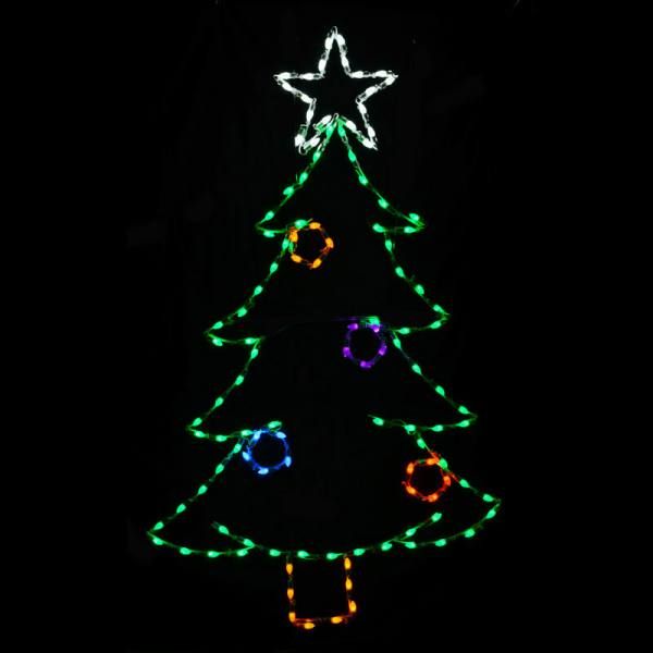 Christmas Tree With Ornaments LED Lighted Outdoor Christmas Decoration