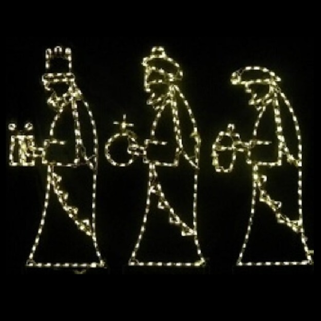 Three Wisemen Warm White LED Lighted Outdoor Christmas Decoration