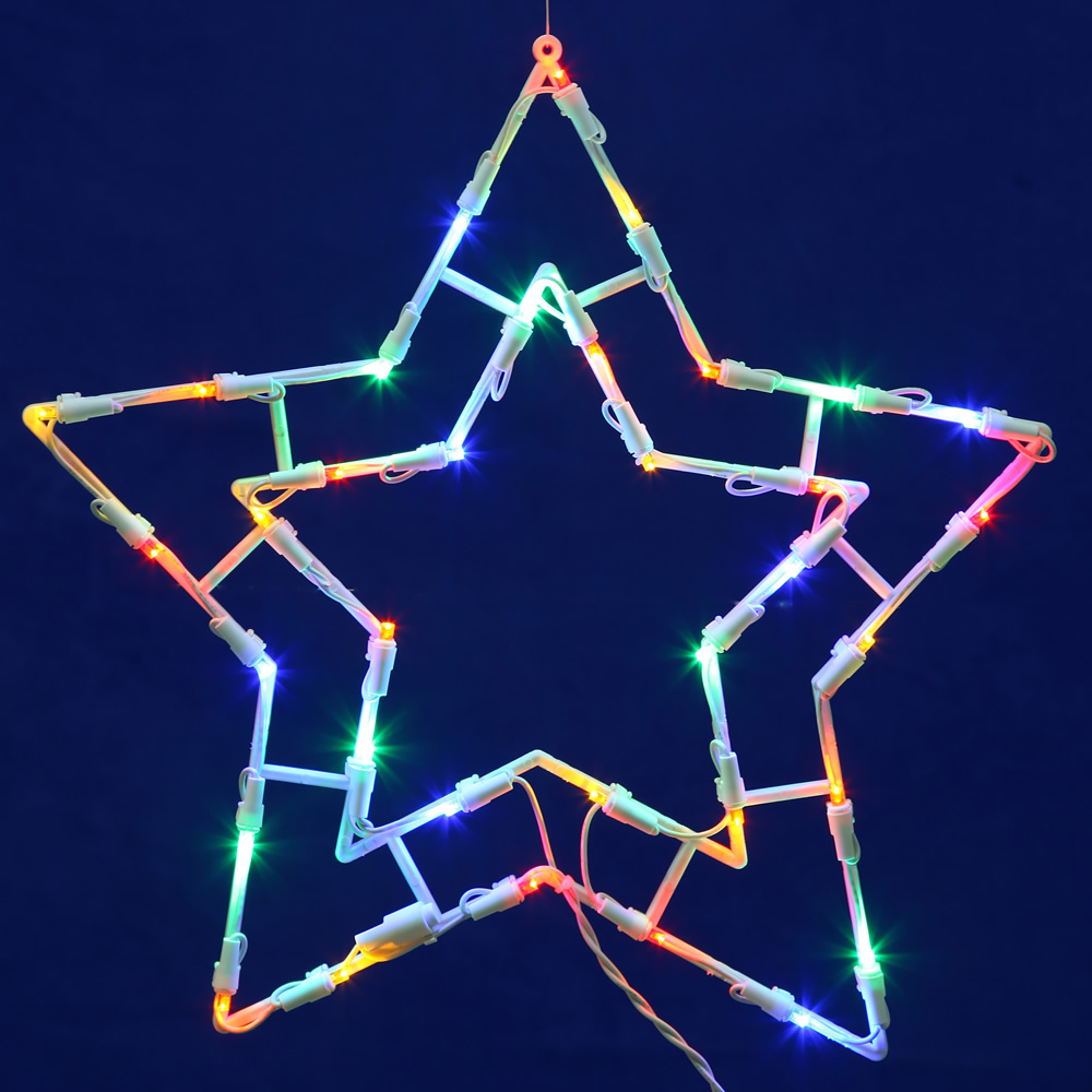 Star Lighted Window Decoration - 35 LED 5MM Wide Angle Polka-Dot Lights